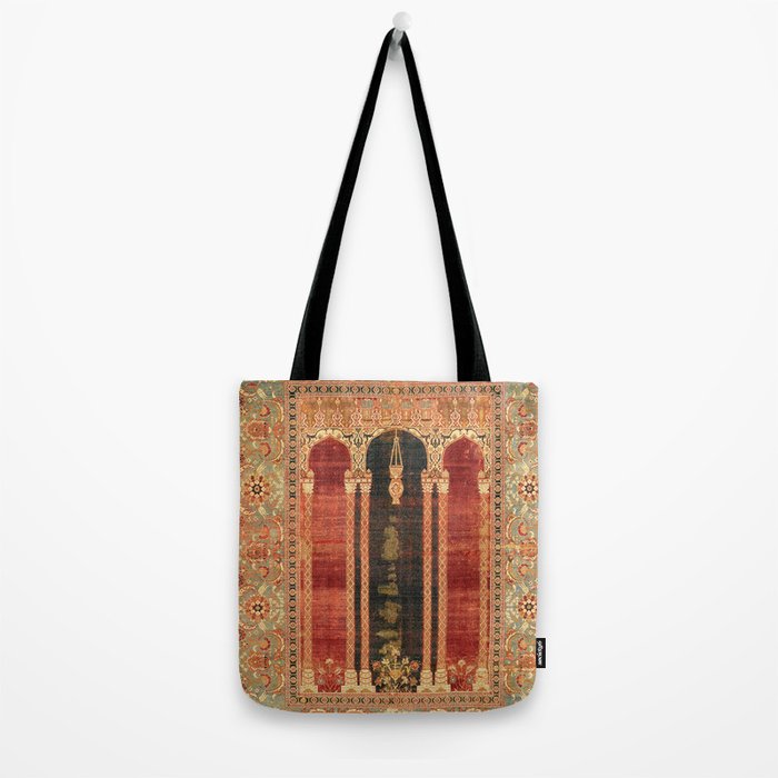 16th Century Carpet with Triple-Arch Design Turkish Print Tote Bag Gallery Image 2