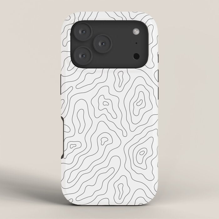 Abstract topography map line art pattern iPhone Case Gallery Image 3
