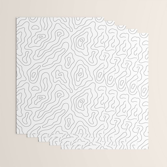 Abstract topography map line art pattern Wrapping Paper Gallery Image 3