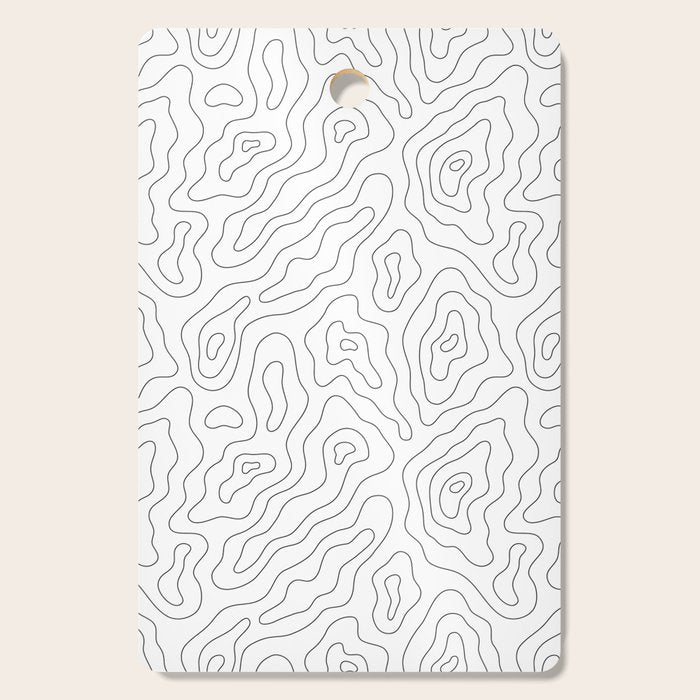 Abstract topography map line art pattern Cutting Board Gallery Image 1