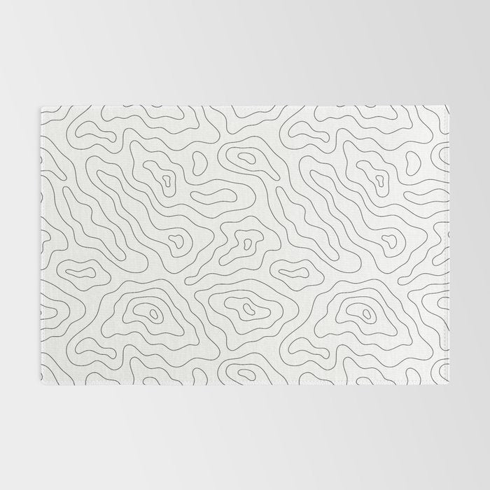 Abstract topography map line art pattern Rug Gallery Image 2