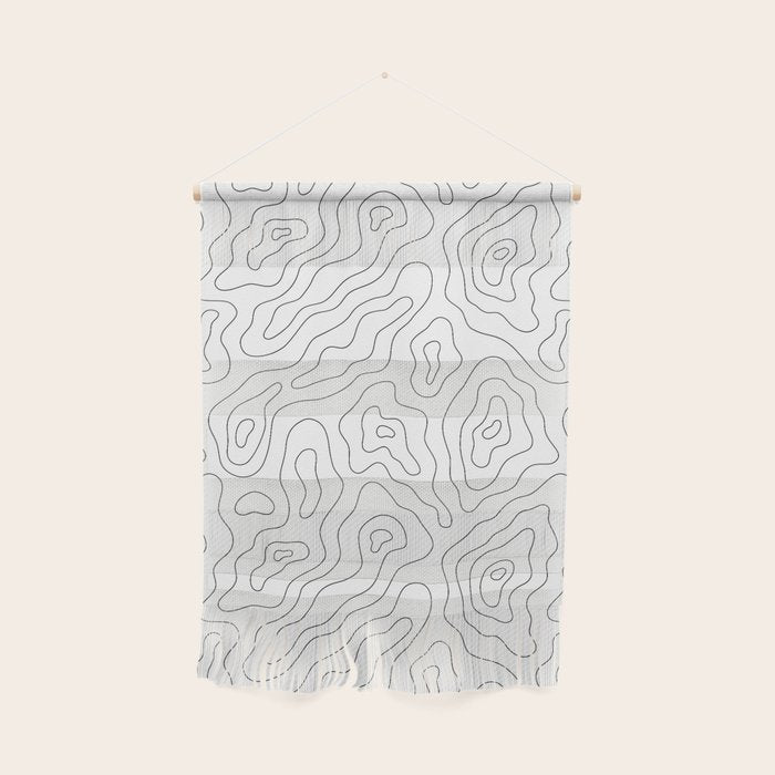 Abstract topography map line art pattern Wall Hanging Gallery Image 1