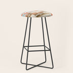 Southern France Beach Photography, Retro Beach Umbrellas, Monaco Beach Pastel Photography, Cote d'Azur France, French Riviera Print Stool Gallery Image 1