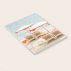 Southern France Beach Photography, Retro Beach Umbrellas, Monaco Beach Pastel Photography, Cote d'Azur France, French Riviera Print Notebook Gallery Image 3