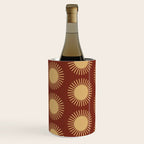 Boho Summer Sun Pattern III Brick Red Wine Chiller Gallery Image 2