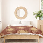Boho Summer Sun Pattern III Brick Red Duvet Cover Gallery Image 3