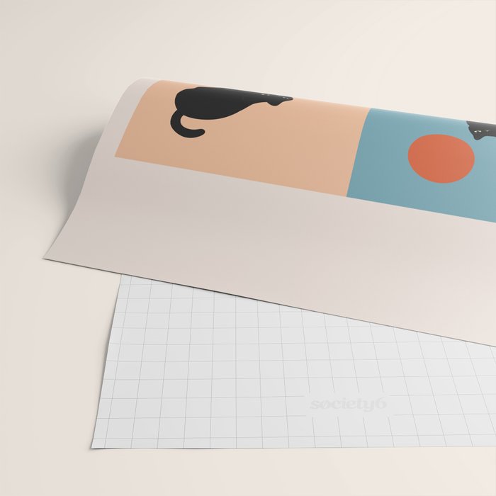 Cat and Sun 2x2 Wrapping Paper Gallery Image 2