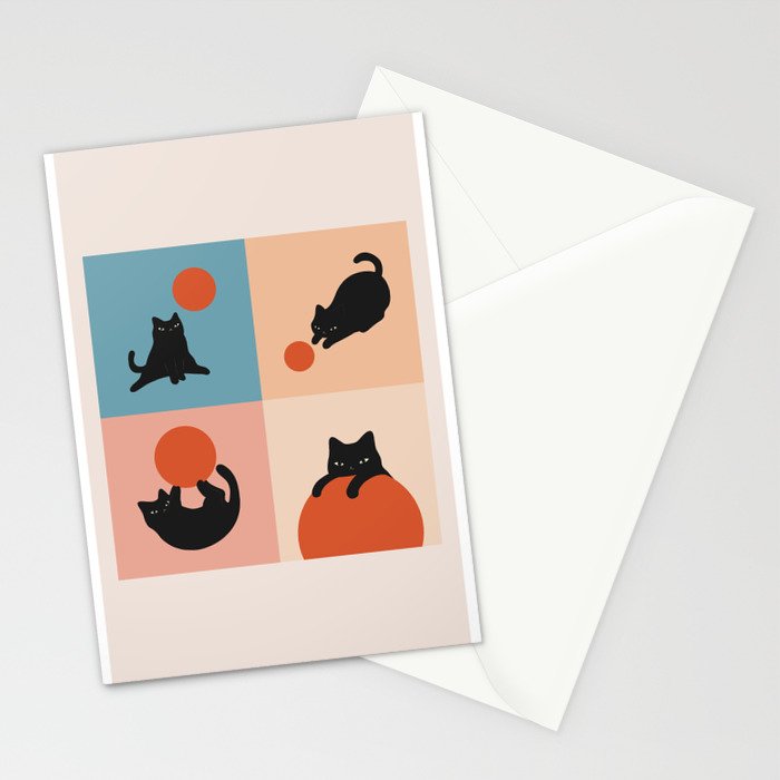 Cat and Sun 2x2 Stationery Card Gallery Image 2