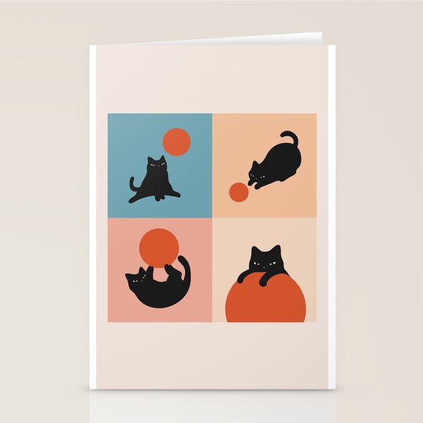 Cat and Sun 2x2 Stationery Card Gallery Image 1