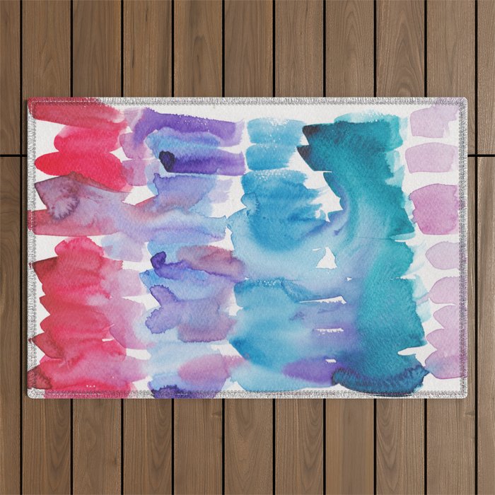 15  Watercolor November 2021 211130 Painting Valourine Original Design Color Bright Modern Contemporary  Outdoor Rug Gallery Image 1