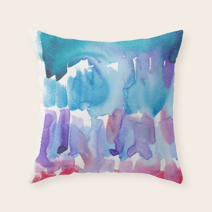 15  Watercolor November 2021 211130 Painting Valourine Original Design Color Bright Modern Contemporary  Throw Pillow Gallery Image 6