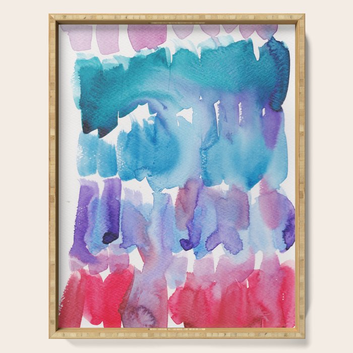 15  Watercolor November 2021 211130 Painting Valourine Original Design Color Bright Modern Contemporary  Serving Tray Gallery Image 1