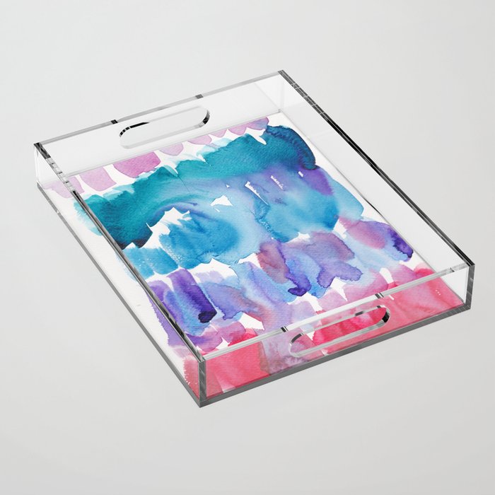 15  Watercolor November 2021 211130 Painting Valourine Original Design Color Bright Modern Contemporary  Acrylic Tray Gallery Image 1