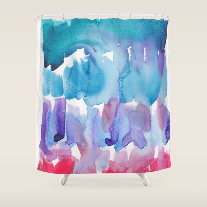 15  Watercolor November 2021 211130 Painting Valourine Original Design Color Bright Modern Contemporary  Shower Curtain Gallery Image 1