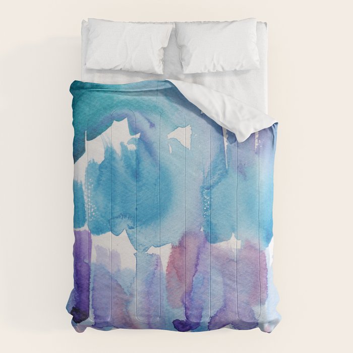 15  Watercolor November 2021 211130 Painting Valourine Original Design Color Bright Modern Contemporary  Comforter Gallery Image 6