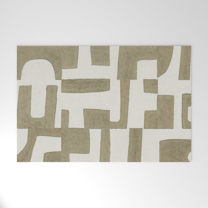 Sage Green Puzzle Welcome Mat Gallery Image 1