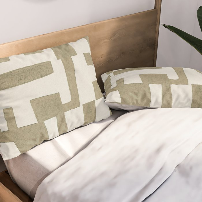 Sage Green Puzzle Pillow Sham Gallery Image 2