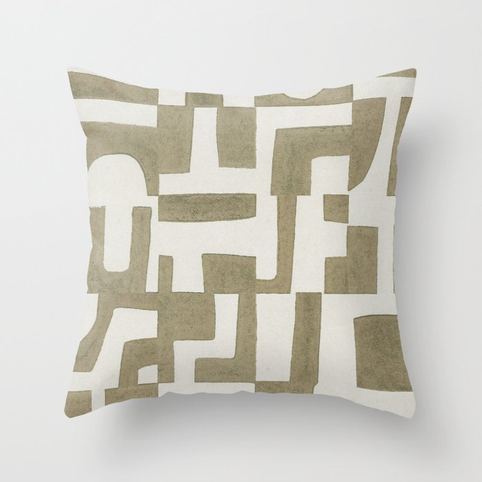 Sage Green Puzzle Throw Pillow Gallery Image 6