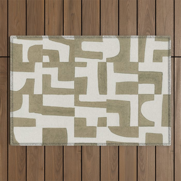 Sage Green Puzzle Outdoor Rug Gallery Image 1