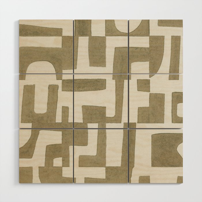 Sage Green Puzzle Wood Wall Art Gallery Image 1