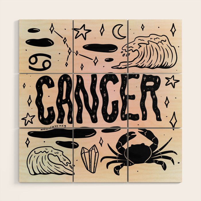 Celestial Cancer Wood Wall Art Gallery Image 1