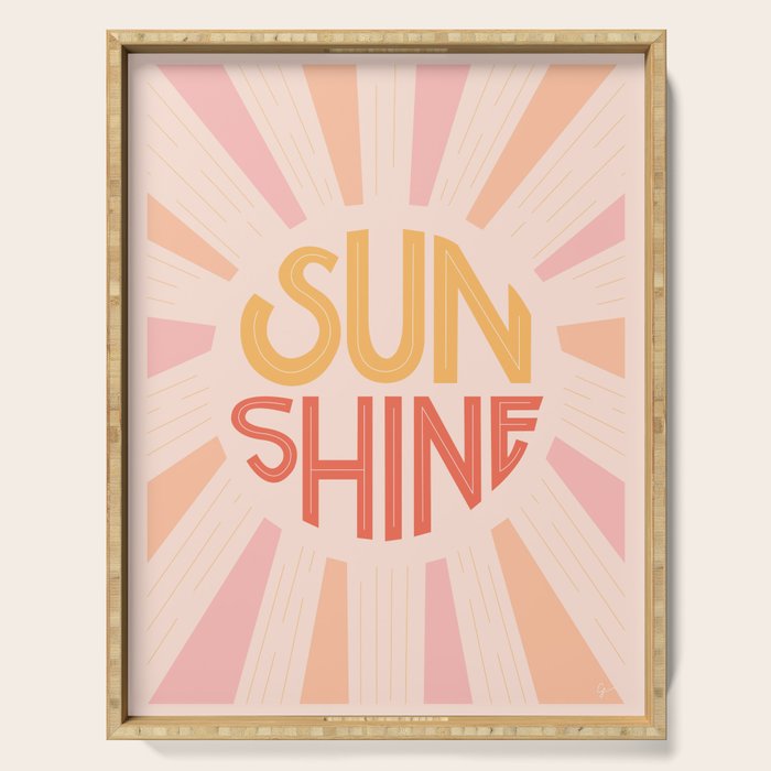 Sunshine Hand Lettering Serving Tray Gallery Image 1