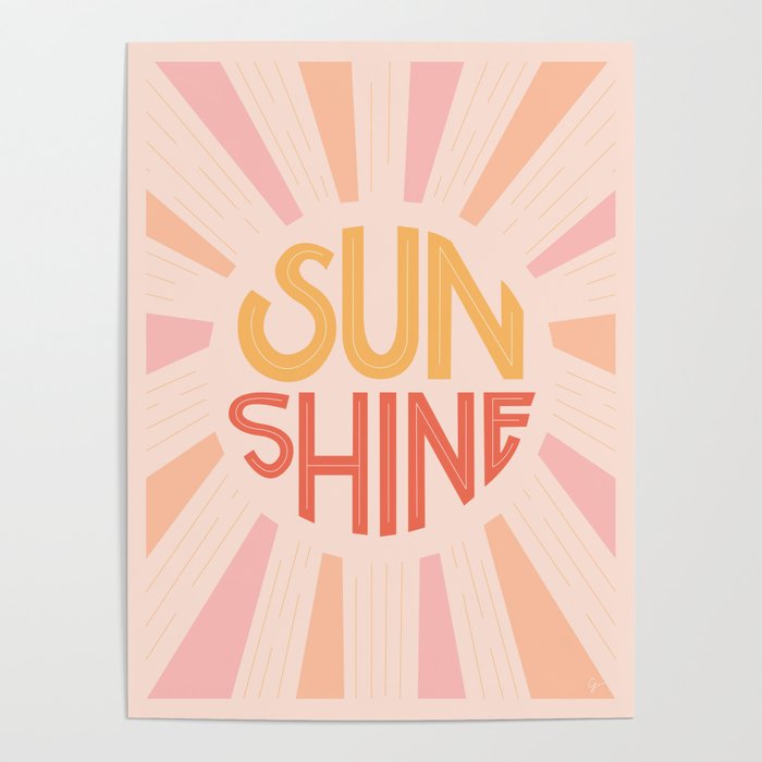 Sunshine Hand Lettering Poster Gallery Image 4