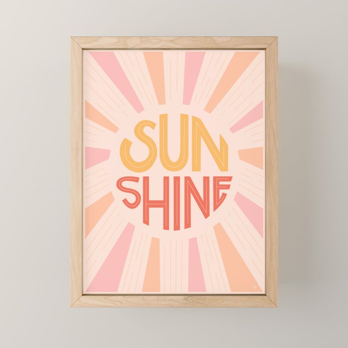 Sunshine Hand Lettering Mini Art Print Gallery Image 1
