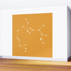 Sagittarius Zodiac Star Constellation Line Art Peach Orange Wall Mural Gallery Image 2