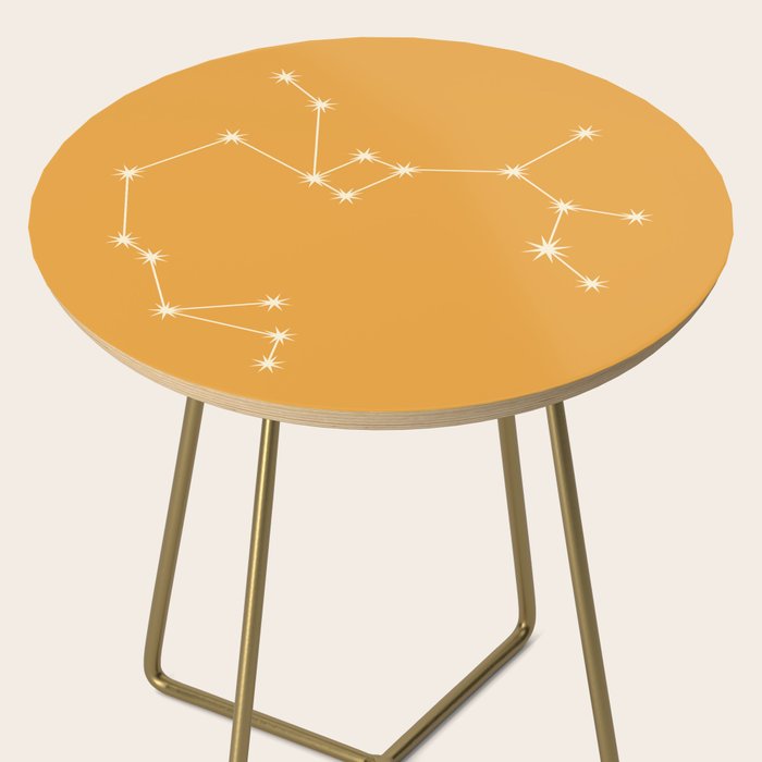 Sagittarius Zodiac Star Constellation Line Art Peach Orange Side Table Gallery Image 2