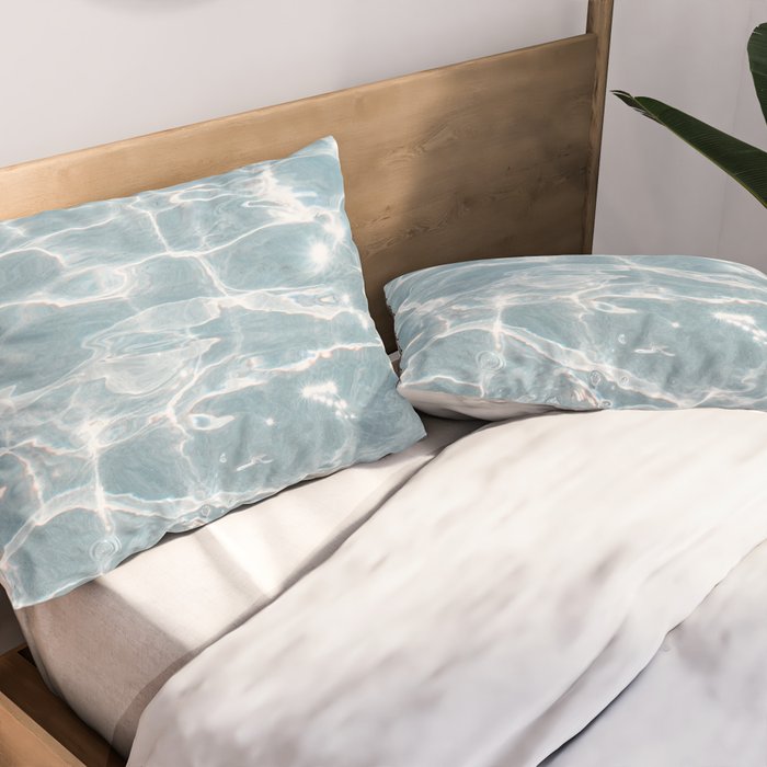 Crystal Clear Blue Water Photo Art Print | Crete Island Summer Holiday | Greece Travel Photography Pillow Sham Gallery Image 2