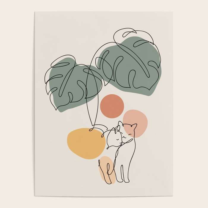 Cat and Plant 36 Poster Gallery Image 1