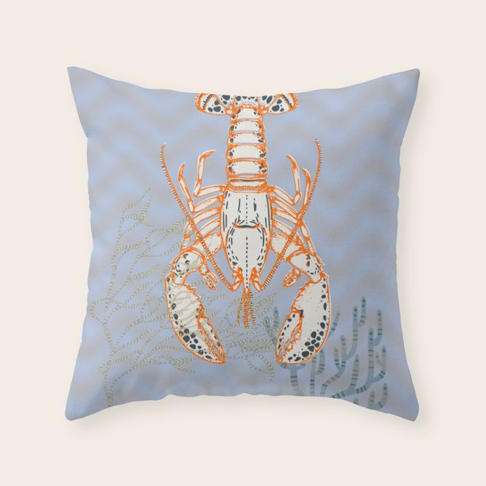 Sea life lobster Neptune's joy Throw Pillow Gallery Image 6
