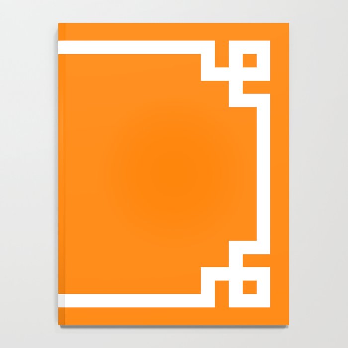 Orange and White Greek Key Square Border Notebook Gallery Image 4