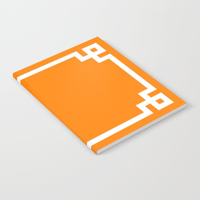 Orange and White Greek Key Square Border Notebook Gallery Image 2