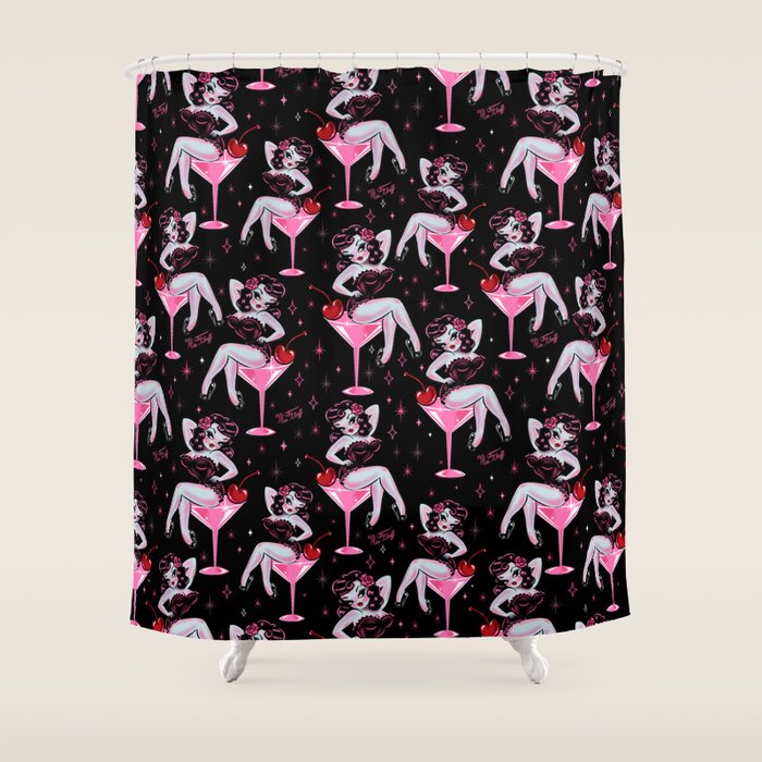 Cherry Martini Girl Shower Curtain Gallery Image 1