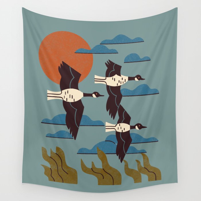 Geese Flying South Wall Tapestry Gallery Image 4