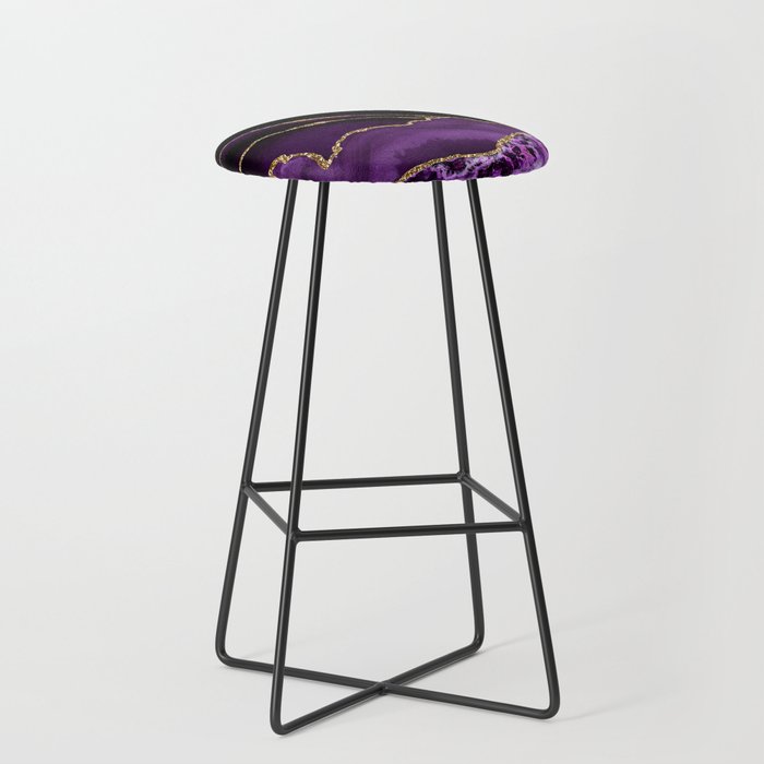 Purple Agate With Gold Glitter Veins Stool Gallery Image 1