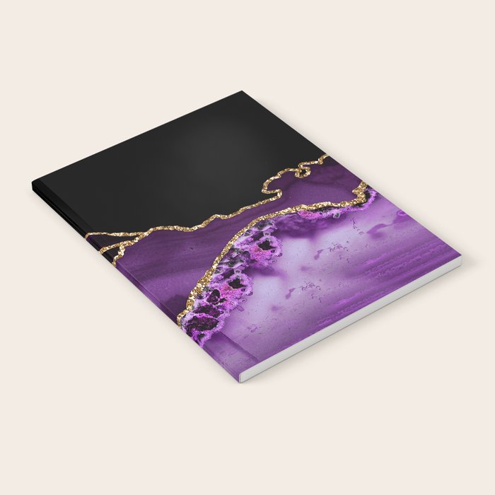 Purple Agate With Gold Glitter Veins Notebook Gallery Image 2