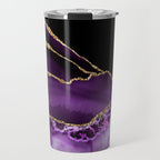 Purple Agate With Gold Glitter Veins Travel Mug Gallery Image 1