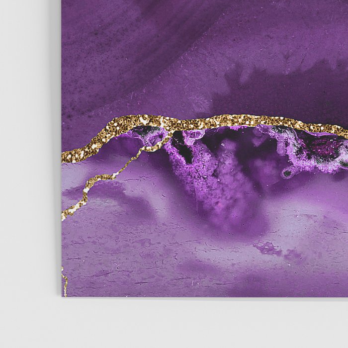 Purple Agate With Gold Glitter Veins Poster Gallery Image 3