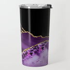 Purple Agate With Gold Glitter Veins Travel Mug Gallery Image 2