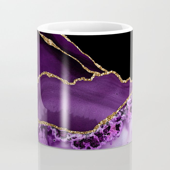 Purple Agate With Gold Glitter Veins Coffee Mug Gallery Image 4