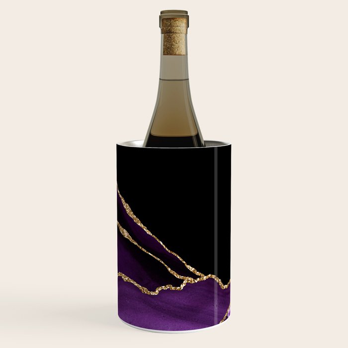 Purple Agate With Gold Glitter Veins Wine Chiller Gallery Image 1