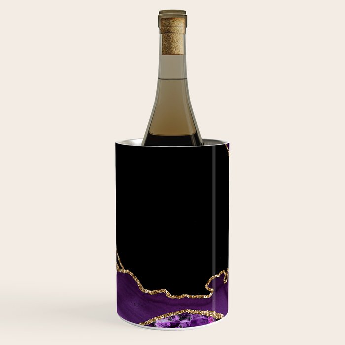 Purple Agate With Gold Glitter Veins Wine Chiller Gallery Image 3