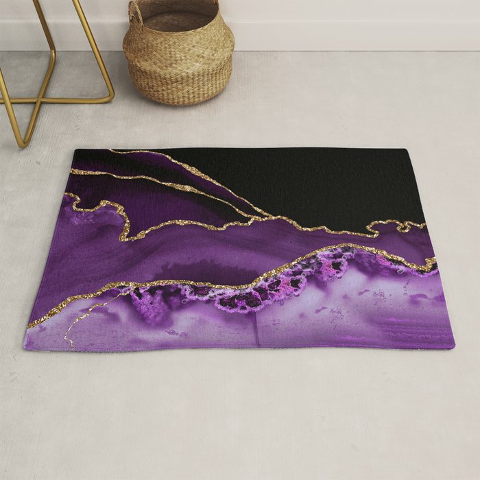 Purple Agate With Gold Glitter Veins Rug Gallery Image 1