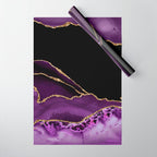 Purple Agate With Gold Glitter Veins Wrapping Paper Gallery Image 1
