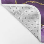 Purple Agate With Gold Glitter Veins Bath Mat Gallery Image 2