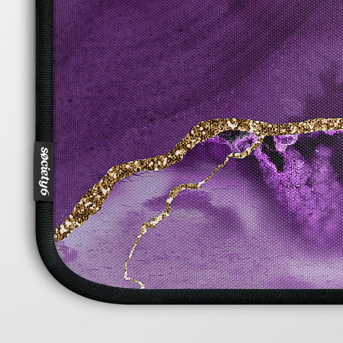 Purple Agate With Gold Glitter Veins Laptop Sleeve Gallery Image 3