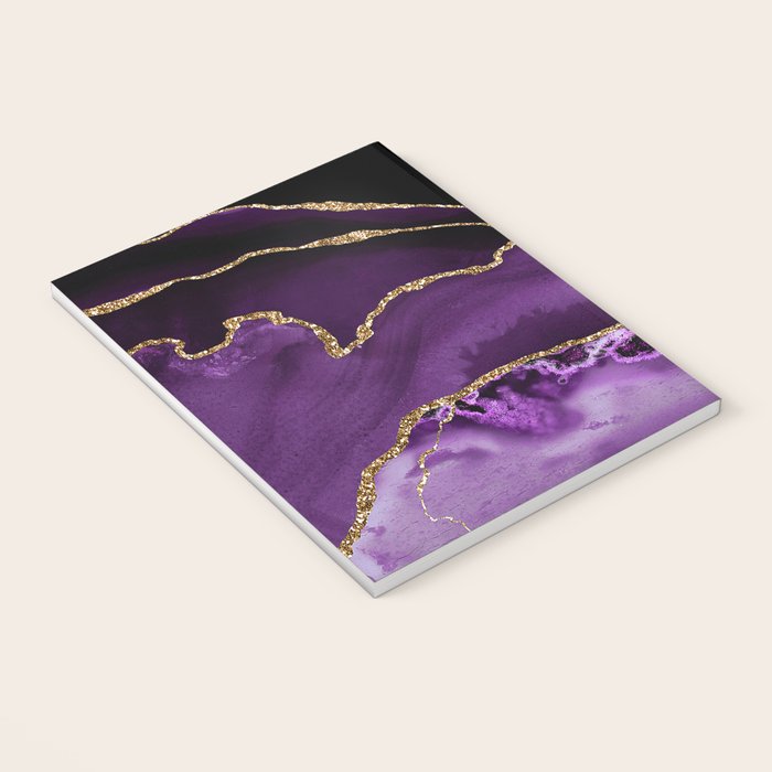 Purple Agate With Gold Glitter Veins Notebook Gallery Image 3